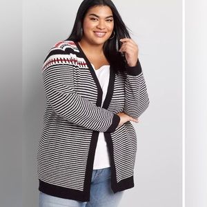 Lane Bryant Open Front Fair Isle Cardigan - Size 26/28